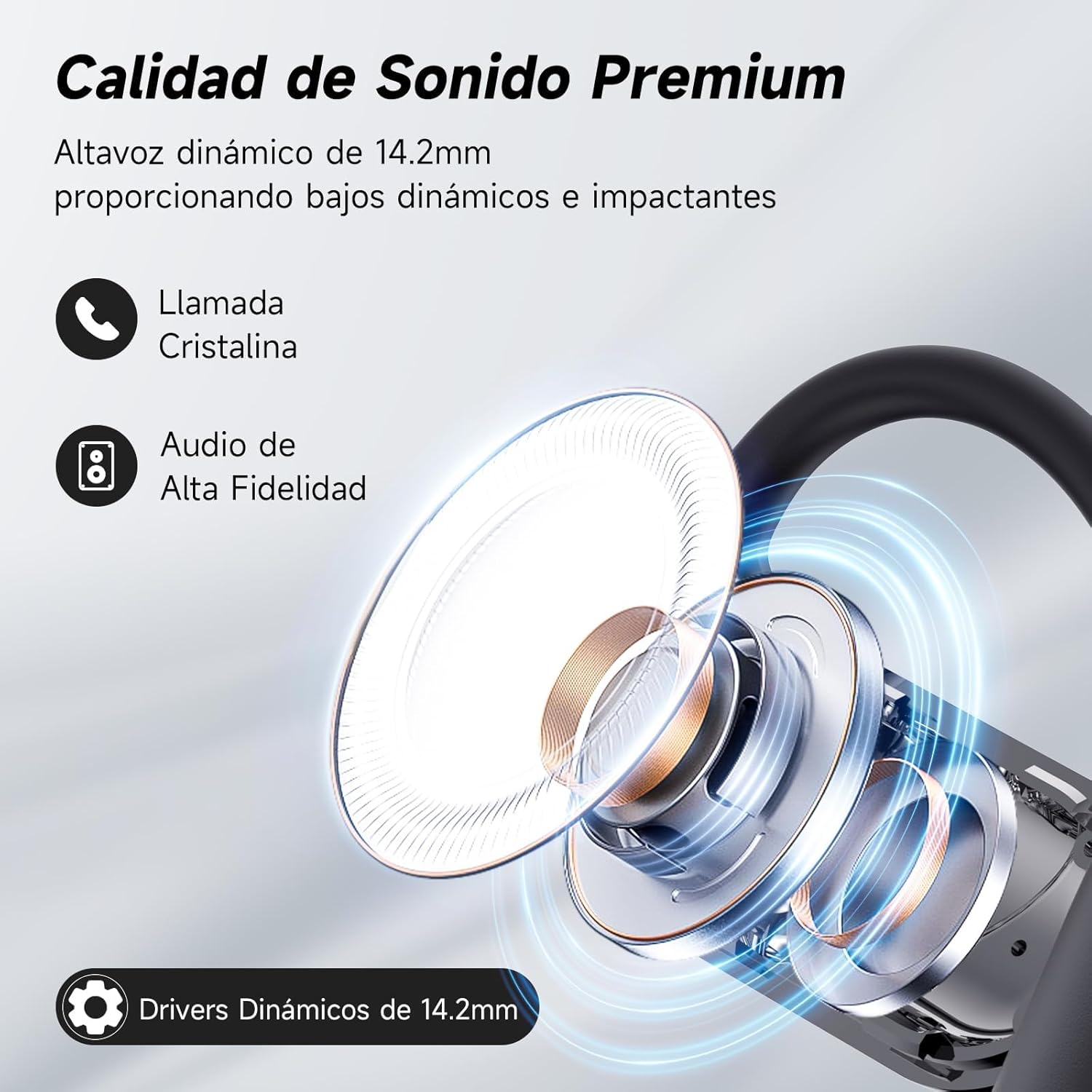 Auriculares Inalámbricos Deportivos, 2025 inalámbricos Auriculares Oreja Abierta Bluetooth 5.4 con Gancho, 50 Horas de reproducción con Pantalla LED, IP7 Impermeable para Running Sport, Control Táctil - Image 4