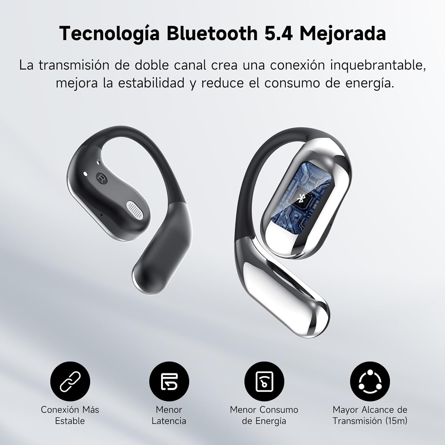 Auriculares Inalámbricos Deportivos, 2025 inalámbricos Auriculares Oreja Abierta Bluetooth 5.4 con Gancho, 50 Horas de reproducción con Pantalla LED, IP7 Impermeable para Running Sport, Control Táctil - Image 8