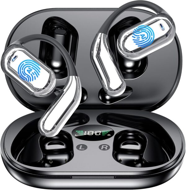 CoolJumper AI Translating Earbuds Real Time 3 in 1 Translation Headphones 144 Languages & Accents, Ultra Open Ear Headphones Bluetooth 5.4 for Bussiness Travel Learning - Silver Black