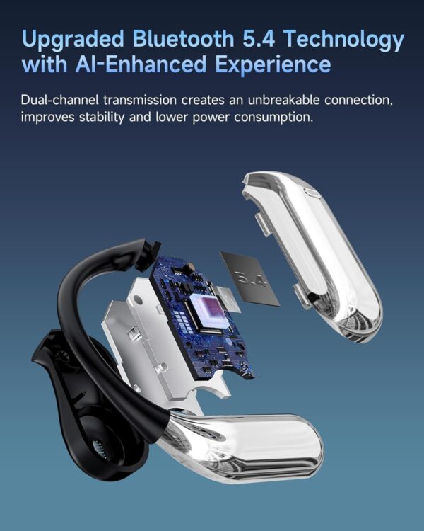 CoolJumper AI Translating Earbuds Real Time 3 in 1 Translation Headphones 144 Languages & Accents, Ultra Open Ear Headphones Bluetooth 5.4 for Bussiness Travel Learning - Silver Black - Image 5