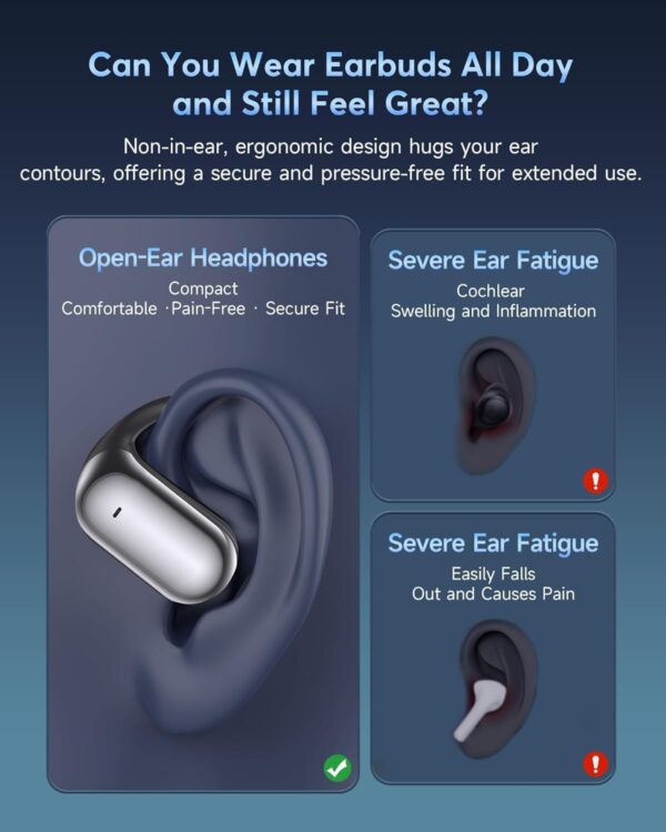 CoolJumper AI Translating Earbuds Real Time 3 in 1 Translation Headphones 144 Languages & Accents, Ultra Open Ear Headphones Bluetooth 5.4 for Bussiness Travel Learning - Silver Black - Image 8