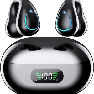 CoolJumper Auriculares Inalámbricos Bluetooth 5.4, Audifonos Deportivos Abiertos con Clip y Cancelación de Ruido ANC, 40H de Reproducción, Open-Ear Auriculare Conducción Ósea, Hi-Fi, IPX7