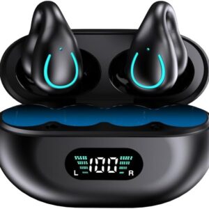 2025 Auriculares Bluetooth 5.4 Deportivos, Conducción Ósea Open-Ear, 50H Reproducción/Pantalla LED, IPX7 Compatible con Smartphone