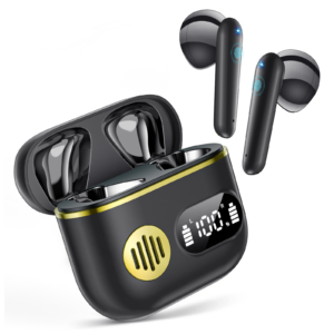 CoolJumper 2026 Ultimate Bluetooth V6.1 Earbuds, Dual LED Display, Mini In-Ear Design, Deep Punchy Bass, 48H Playtime, IP7 Waterproof, Black